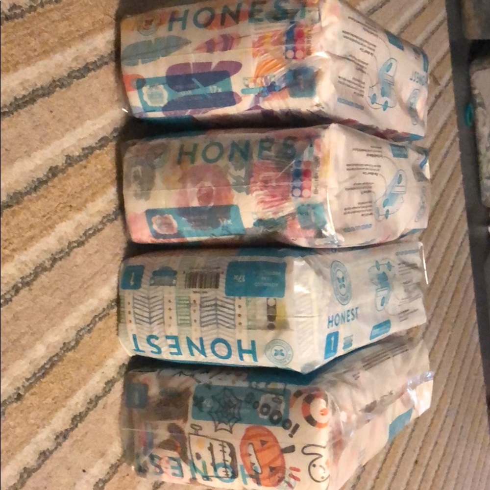 Honest size 1 diapers- pack of 4!